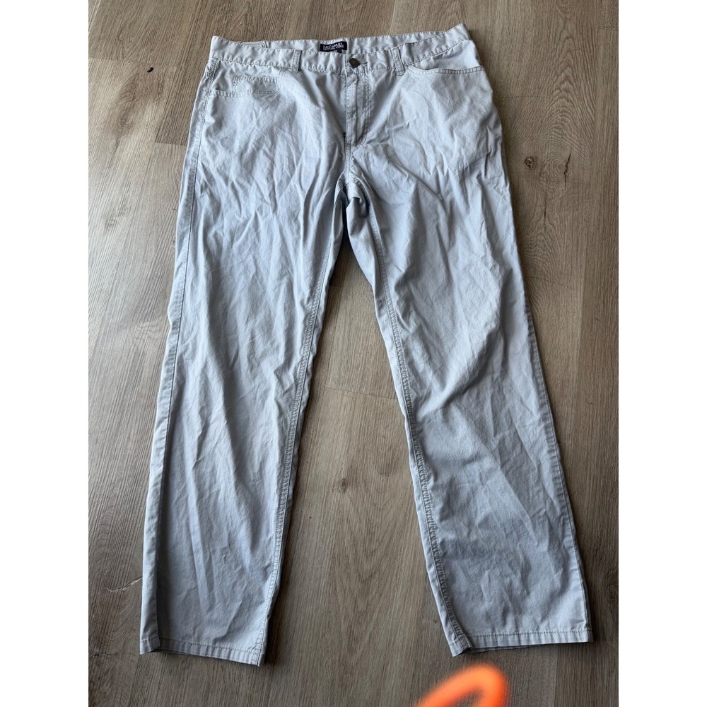 Michael Kors Mens Light Gray Cotton Straight Leg Chino Pants 36x30 MK Pinhole